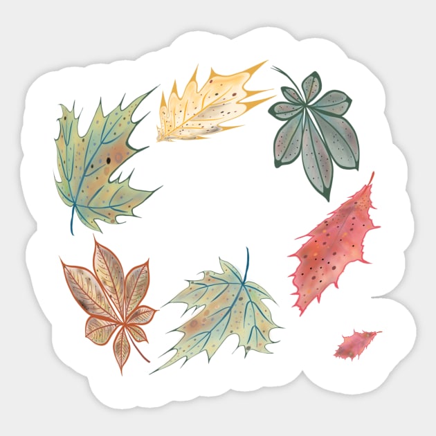 AUTUMN LEAVES Sticker by aroba